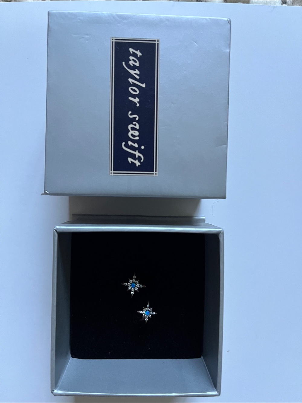 Taylor Swift folklore Arcade Ring Starburst with Blue Crystals
